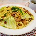 アイリッシュショコラ's cooksnap of when they made ✿ごま油香る～♬焼豚の和風パスタ✿.