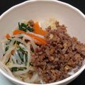 めぇぇこ☆'s cooksnap of when they made ピビンバ　肉そぼろ・野菜ナムル・甘酢和え.