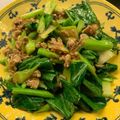 noripi625's cooksnap of when they made 芥藍(ｶｲﾗﾝ)と挽き肉の牡蠣油炒め.