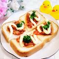 ももちゃんのれしぴ's cooksnap of when they made 余ったミートソースでトースト.