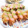 えリﾋﾟｮﾝ★'s cooksnap of when they made ウインナーとアスパラの＊おもてなし串カツ.