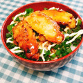 あゆまんま♪'s cooksnap of when they made 余った唐揚げを使って丼.
