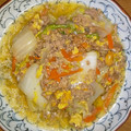 choir0910's cooksnap of when they made ☆白菜とひき肉の卵とじ☆.