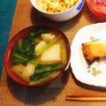 cococo710's cooksnap of when they made 小松菜とジャガイモの味噌汁.