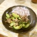 さるちゃんばなな's cooksnap of when they made きゅうりと豚肉のやみつき☆塩昆布炒め.