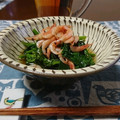 ダイナマイト漆黒's cooksnap of when they made 菜の花と桜エビの焼き浸し.
