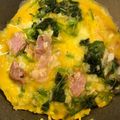 xoxoxuka's cooksnap of when they made 小松菜.玉ねぎ.チーズでふわとろオムレツ.