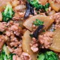 クックIKJH5J☆'s cooksnap of when they made 大根とひき肉の煮物！それに干し椎茸！！.