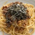 うめきち０２１１'s cooksnap of when they made 簡単ランチ☆めんつゆバターで納豆パスタ！.