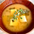 悠LOVE航's cooksnap of when they made ☆ 豆腐とわかめのお味噌汁☆.