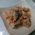makichaki's cooksnap of when they made サバ水煮缶のキムチマヨ小鉢.