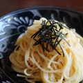 クニカニ's cooksnap of when they made マヨ不使用。和風✿明太子パスタ.