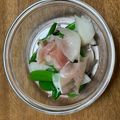 海獣レストラン's cooksnap of when they made 大根とスナップエンドウ、生ハムのマリネ.
