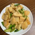 ＊ももちぃ＊'s cooksnap of when they made たけのことアスパラのバター醤油炒め.