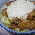 どんころ's cooksnap of when they made 【男の料理】オレのチキン南蛮丼.