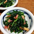 さくらスキップ's cooksnap of when they made 簡単！春菊とベーコンのバター炒め.