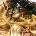 島流しま's cooksnap of when they made シーチキンとクリームチーズの和風パスタ.