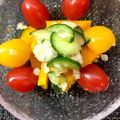horseland's cooksnap of when they made かぼちゃと胡瓜・トマトの彩りサラダ♪.