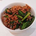 きゃぎゃP's cooksnap of when they made ポパイ丼（ほうれん草とひき肉丼）.