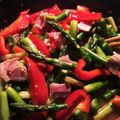 ame-ikuru's cooksnap of when they made 簡単☆アスパラとパプリカのベーコン炒め✨.