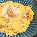 ayahoo1025's cooksnap of when they made 簡単絶品本格的♪カルボナーラ温玉のせ.