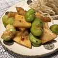 にことん's cooksnap of when they made 筍とそら豆の食べるラー油あえ.