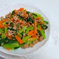 クック8D0BQL☆'s cooksnap of when they made 絶品！小松菜とひき肉の甘辛ナムル風.