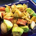 ここっこ★'s cooksnap of when they made 絶品☆ウインナーとアボカドの醤油マヨ炒め.