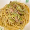 YakultJoa's cooksnap of when they made 簡単！春キャベツとなめ茸の和風パスタ♡.