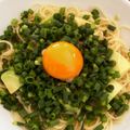 oyu。's cooksnap of when they made アボカド納豆と落とし卵のスパゲティ.