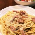 hinama＊'s cooksnap of when they made 簡単^ω^牛乳と全卵の【カルボナーラ】.
