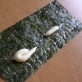 チャチャ夕紀's cooksnap of when they made 味付け海苔に一本筋のマヨネーズ.