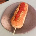 reozo's cooksnap of when they made ハットグ！HM韓国チーズアメリカンドッグ.