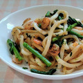 umemodoki's cooksnap of when they made ♪菜の花のマヨ焼きうどん♪.