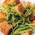 まめももちゃん's cooksnap of when they made 厚揚げと豆苗のガーリック炒め.