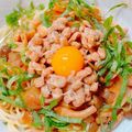 らて＊'s cooksnap of when they made 馬車道田舎風パスタ風ピリ辛納豆パスタ.
