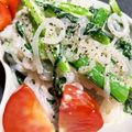 しゃーりん222's cooksnap of when they made アスパラ菜の花しらたきの明明太マヨサラダ.
