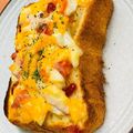 島子☆'s cooksnap of when they made 子供と朝ごはん♪ベーコンエッグトースト♪.