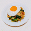 まあまま☆0403's cooksnap of when they made 小松菜と豚肉のコク旨炒め♡カレー風味♪.