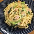 へそ曲がりクック's cooksnap of when they made ランチに簡単！うどんカルボナーラ.