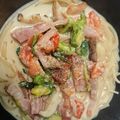 まな姫's cooksnap of when they made ベーコンときのこのクリームスープパスタ◎.