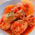 ☆３匹の子ぶた☆'s cooksnap of when they made ご馳走気分♡手羽元と大根のトマト煮込み.