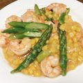 vabochan's cooksnap of when they made 海老とアスパラの塩炒め.