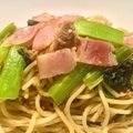 ヒラバヤシ's cooksnap of when they made さば缶と小松菜のパスタ.