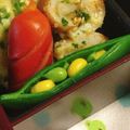 ❀akiko❀'s cooksnap of when they made スナップえんどうを可愛く♪キャラ弁に〜♪.