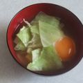 きらり流れ星's cooksnap of when they made 春キャベツと新じゃがの落とし卵のみそ汁.