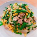 ☆３匹の子ぶた☆'s cooksnap of when they made バター醤油☆ニラ豚コーン.