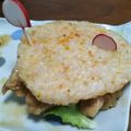 虹のわ☆'s cooksnap of when they made 野菜たっぷり☆炭火焼チキンライスバーガー.