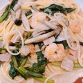 アスパラ子's cooksnap of when they made ベーコン、エビ、野菜の味噌クリームパスタ.
