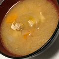 はづうさぎ's cooksnap of when they made カボチャ・玉ねぎと鶏ひき肉の味噌汁.